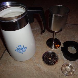 Vintage Corning Ware 9 Cup Blue Cornflower Coffee Maker